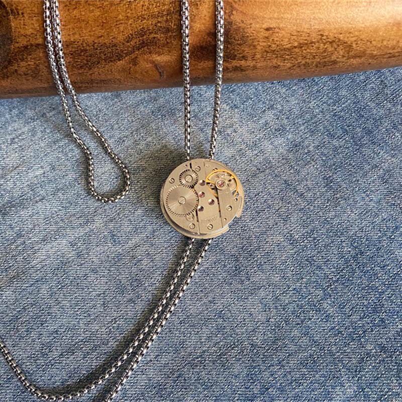 BOLO TIE领带银色蒸汽朋克金色机械芯原创潮流男生波洛领带小领绳