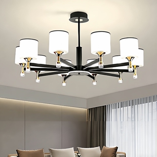 客厅吊灯2026新款 现代简约大气轻奢餐厅广东中山铁艺灯具别墅全屋