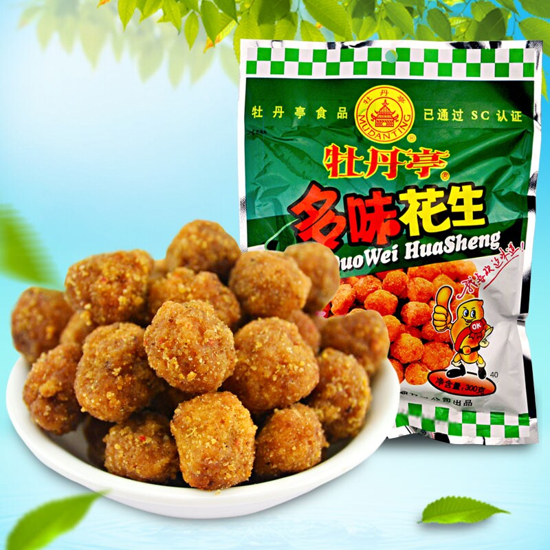 多味花生牡丹亭香酥花生豆300克大袋裹衣花生米江西特产零食小吃