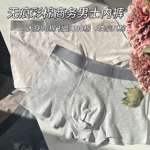 3条A类婴儿棉无痕男平角内裤