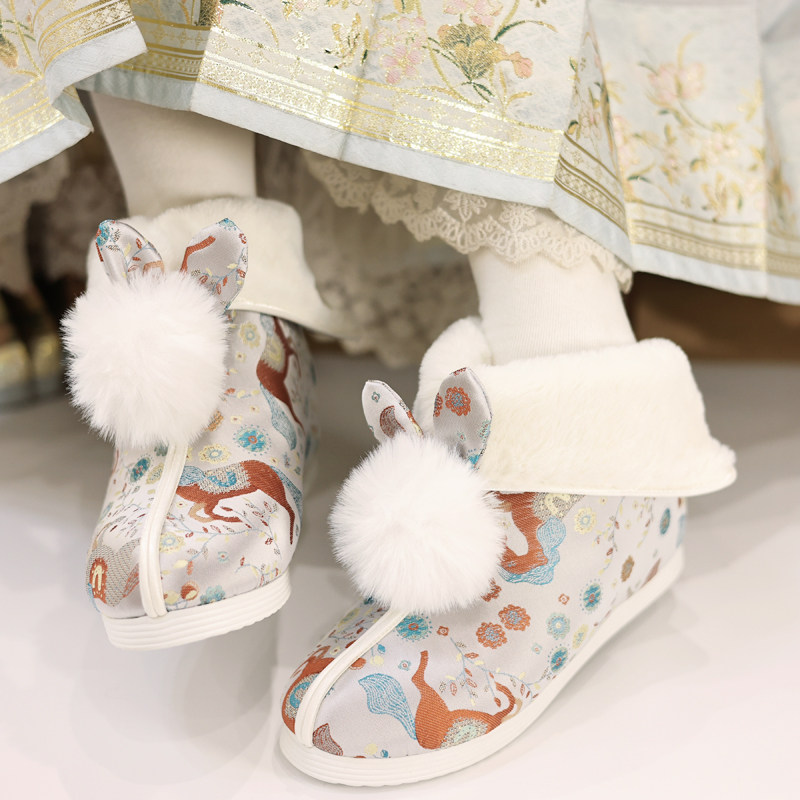 江南朱记汉服靴子棉靴【马到成功】布靴古风布鞋兔兔汉服鞋,女鞋,汉服鞋,淘宝优惠券,粉丝福利购,淘宝优惠卷