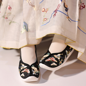 鸾羽仙缘阁x江南朱记汉服鞋【百蝶】系列 内增高弓鞋登云履布鞋