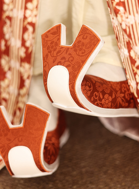 衿娥X江南朱记【岁寒三友】男女款翘头履复原壁画走秀百搭汉服鞋