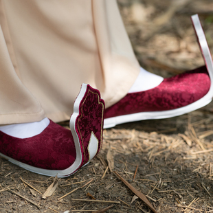 平底战国袍鞋 江南朱记 翘头履复原走秀百搭汉服鞋 男女款 长卿