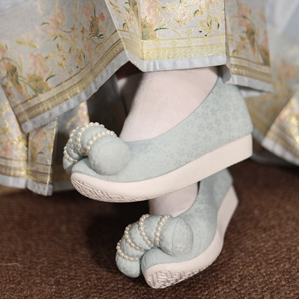 江南朱记【云画】系列 原创云头鞋五云头登云履高跟7cm汉服鞋子