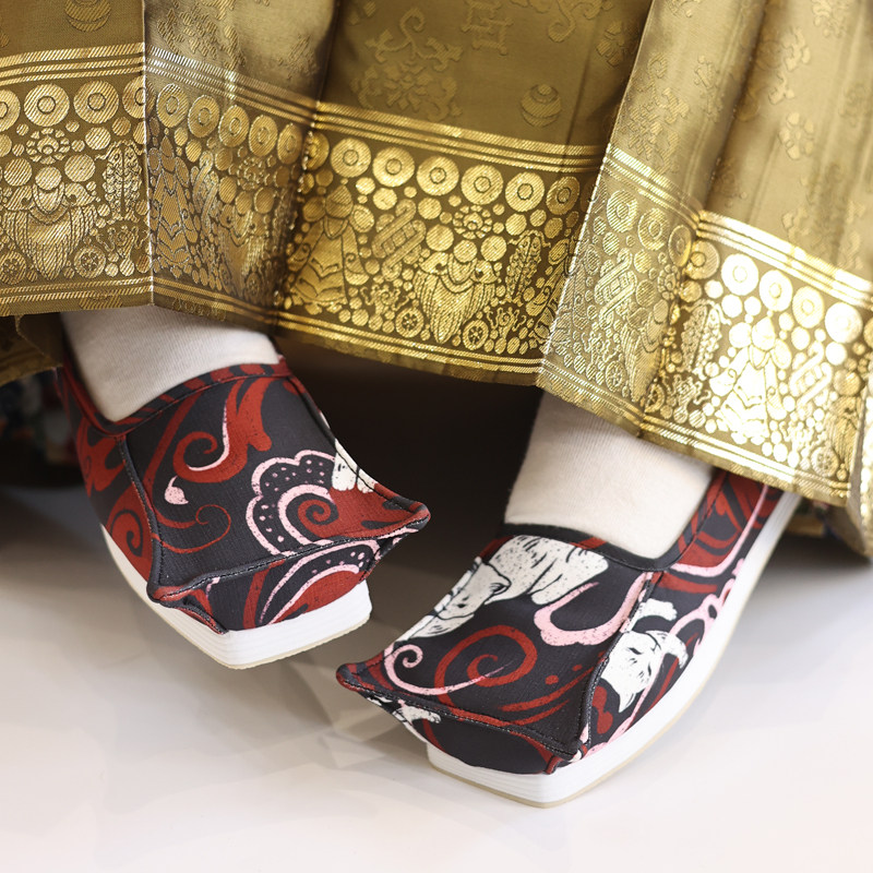 江南朱记复原款【云狸】仿西汉岐头履平底汉服鞋