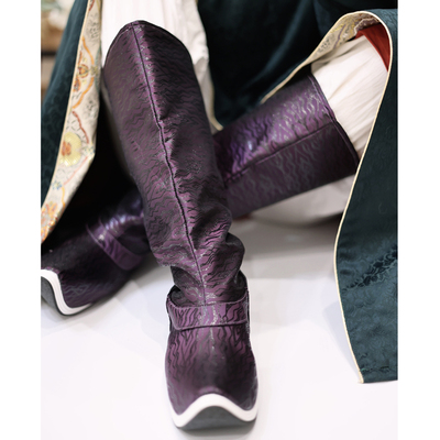 无忌令X江南朱记联名汉服靴子男女同款千层底内增高中筒皂靴官靴