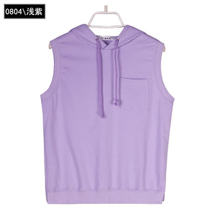 2025春秋季连帽马甲背心新款0804无袖韩版抽绳套头马夹卫衣女外套