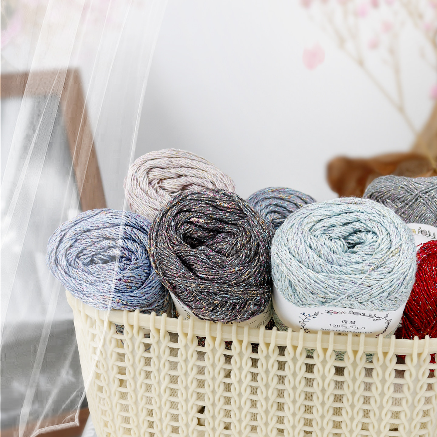 25锦瑟百分百桑蚕丝真丝轻薄亲肤透气超软细腻毛线,服饰配件/皮带/帽子/围巾,毛线,淘宝优惠券,粉丝福利购,淘宝优惠卷