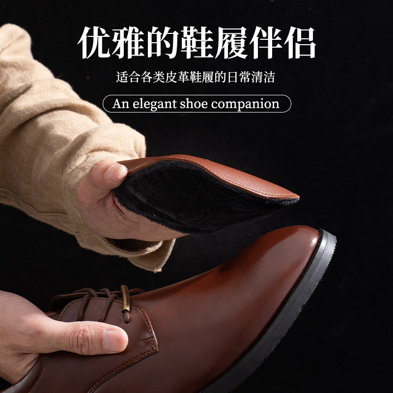 PVC仿羊毛绒擦鞋手套厂家批发清洁皮鞋抛光鞋油鞋擦耐用擦鞋神器