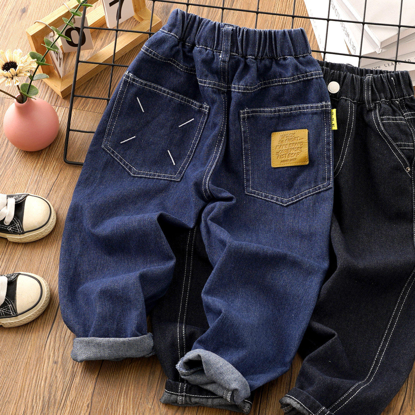 男童牛仔裤裤帅气百搭春秋长裤