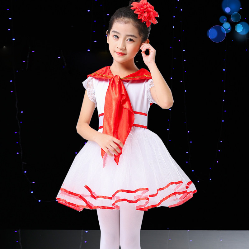 儿童红领巾演出服中小学生纱裙合唱服少先队员诗歌朗诵比赛舞蹈装