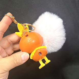 神奇宝贝宠物小精灵口袋怪兽麦当劳玩具火稚鸡毛球挂件钥匙链