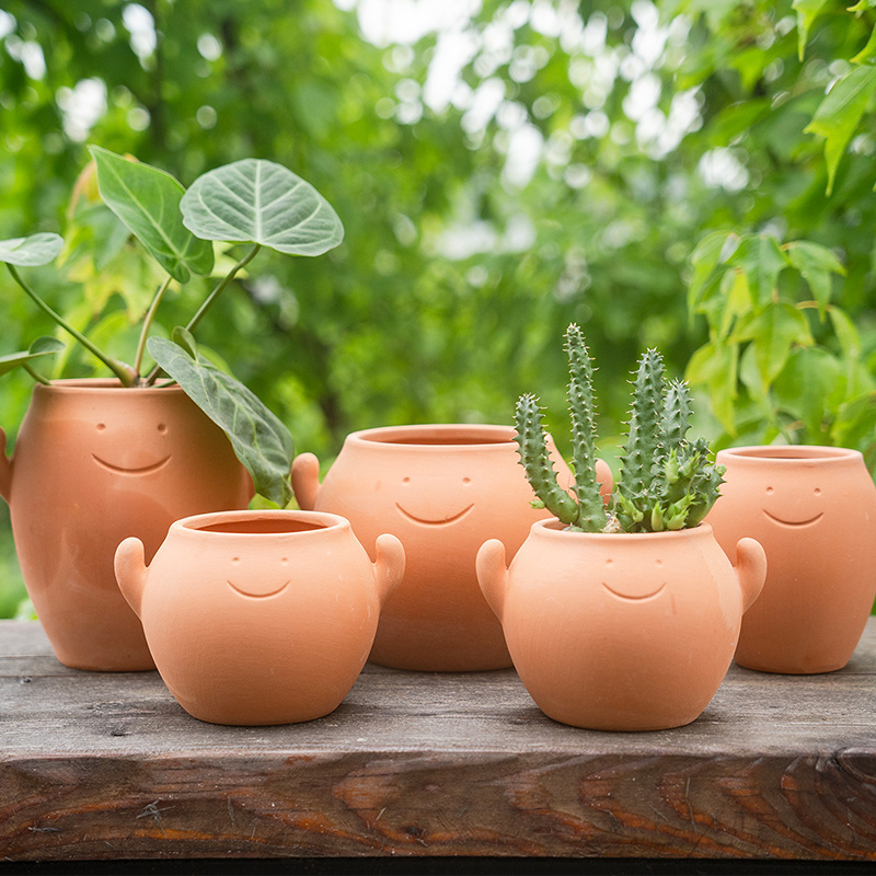 情绪稳定器创意陶盆微笑力量小子