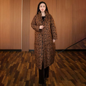 提花长款 复古轻奢大码 高级感新中式 棉衣夹棉过膝保暖加厚大衣外套