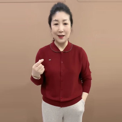妈妈针织开衫外套遮肉减龄上衣女