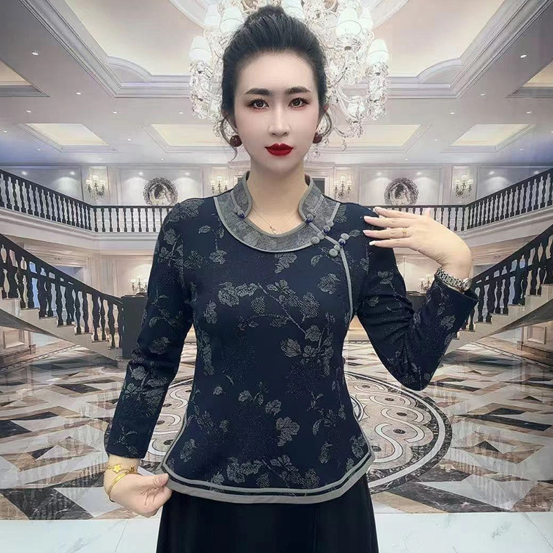 高品质！复古大码民族风旗袍衫女