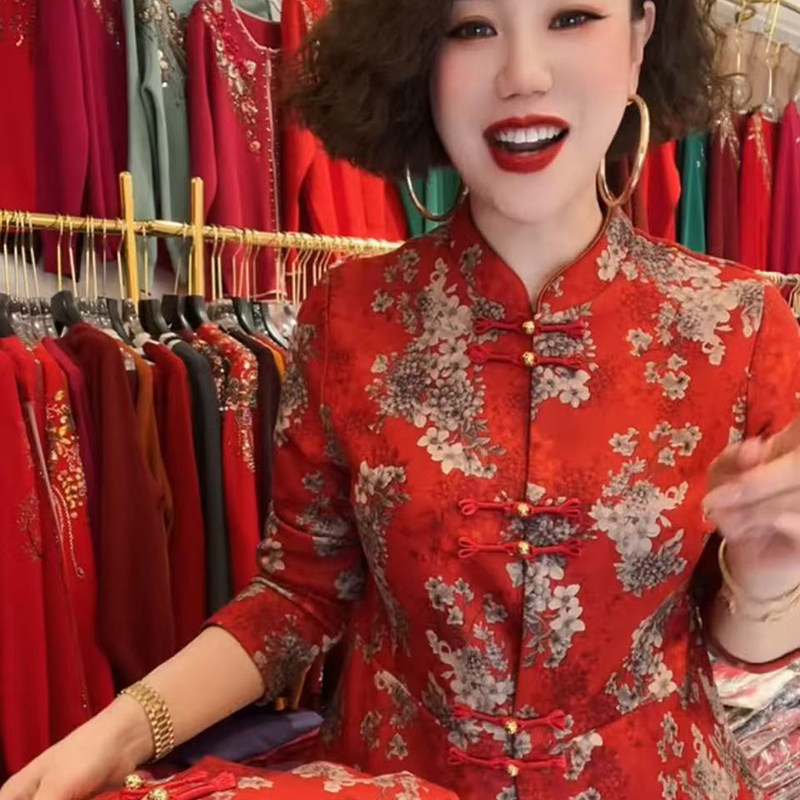 高品质！中老年妈妈加绒保暖衬衫