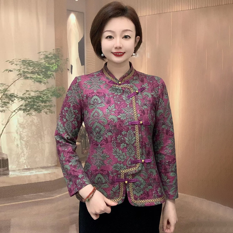 高品质!中年妈妈加绒保暖旗袍衫