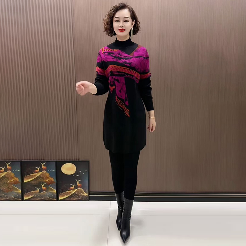 高品质！中长款针织打底毛衣裙