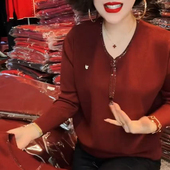高贵针织小衫 2025新款 时尚 中年妈妈秋冬装 洋气中老年女装 打底毛衣