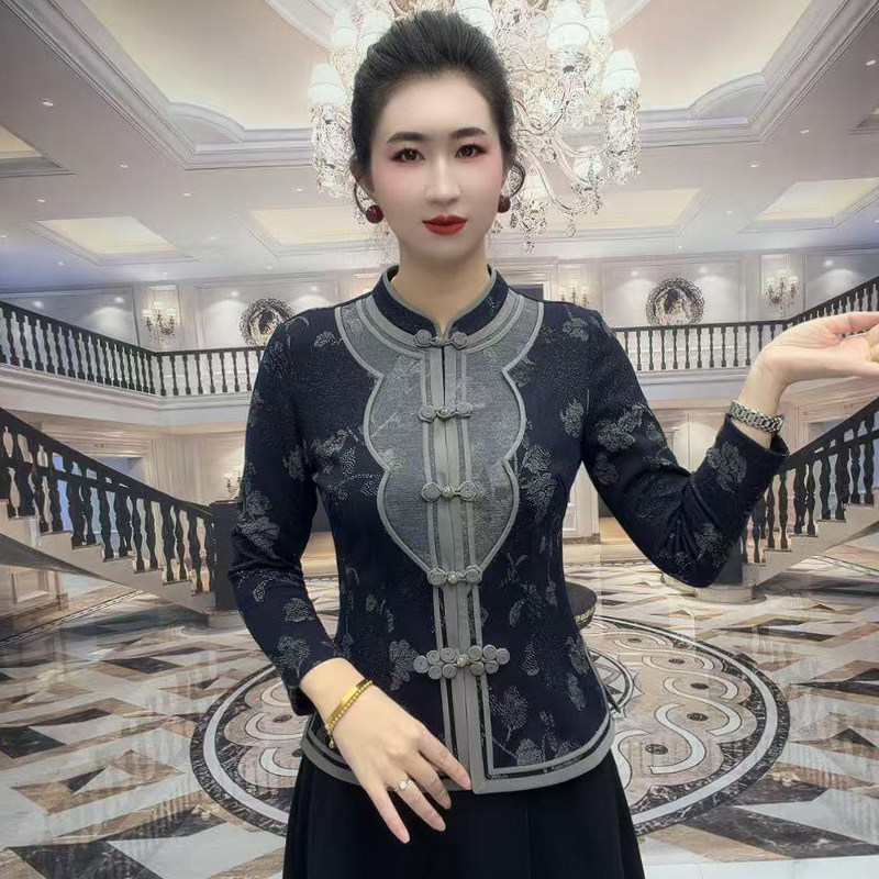 秋冬中老年妈妈装上衣修身显瘦长袖弹力复古盘扣民族风汉服旗袍衫,女装/女士精品,衬衫,淘宝优惠券,粉丝福利购,淘宝优惠卷