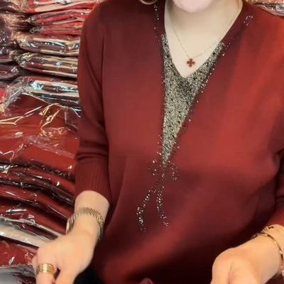 针织减龄妈妈上衣时尚打底衫毛衣