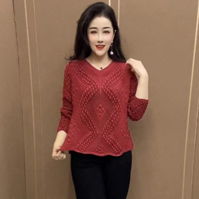 钩花打底针织衫气质慵懒风毛衣女