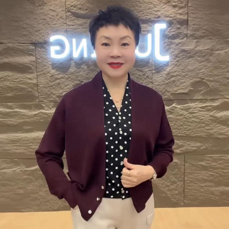 时尚波点假两件针织衫女2025秋冬新款气质上衣欧货小衫大码女装