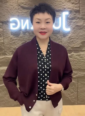 高品质！时尚波点假两件针织上衣