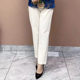 薄款 高腰显瘦九分裤 真丝白裤 休闲大码 子百搭垂感小脚裤 妈妈夏季