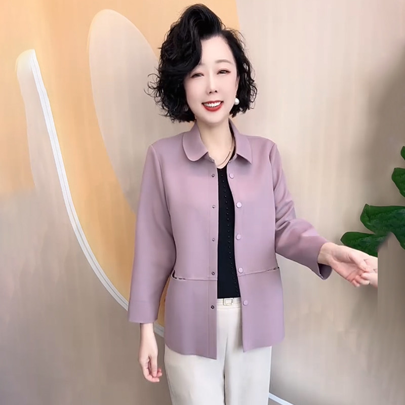 高品质!中老年妈妈翻领休闲外套