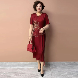 气质妈妈装婚宴礼服结婚喜服喜婆婆2025新款夏季高端旗袍年轻高贵