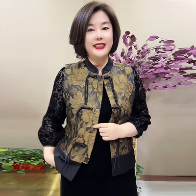 国风流苏提花马甲宽松大码外套女
