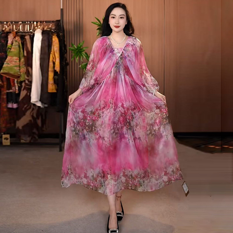 高品质!法式大码减龄仙女裙长裙