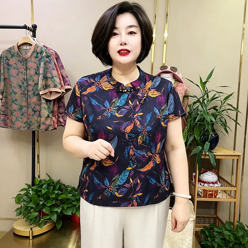 高品质!中年妈妈国风醋酸旗袍衫