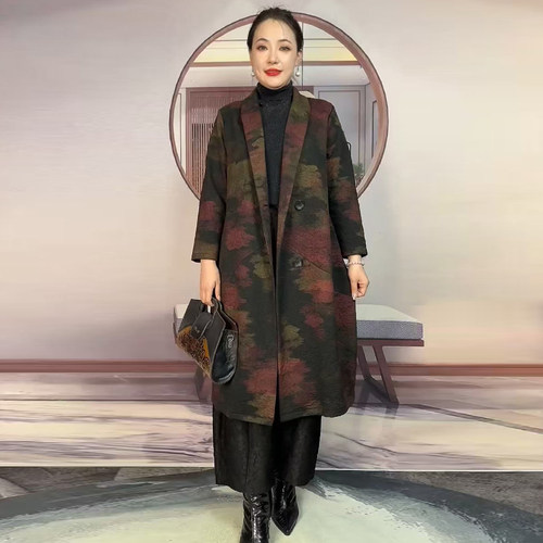 高品质！阔太太西装领风衣外套女