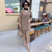 新款 中年妈妈洋气百搭V领中长款 衬衫 2025春季 休闲裤 减龄两件套女