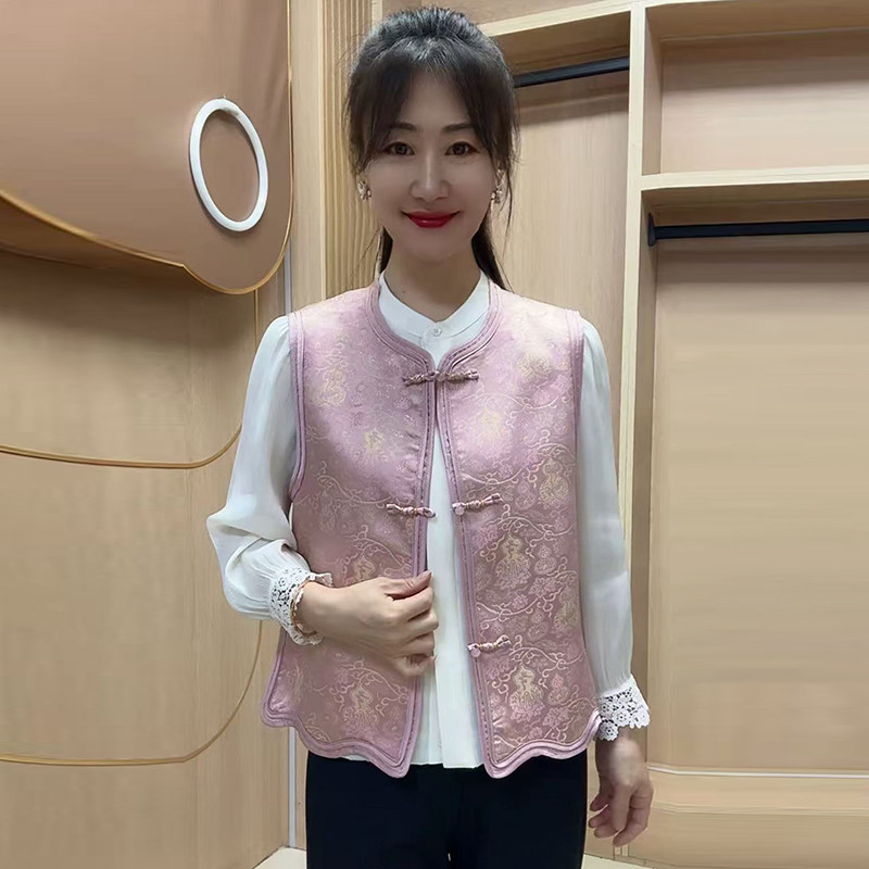 高品质!春夏短款提花马甲坎肩女