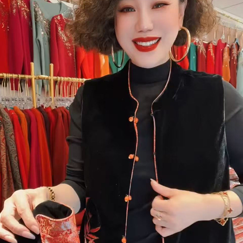 高品质！新中式国风双面穿马甲女