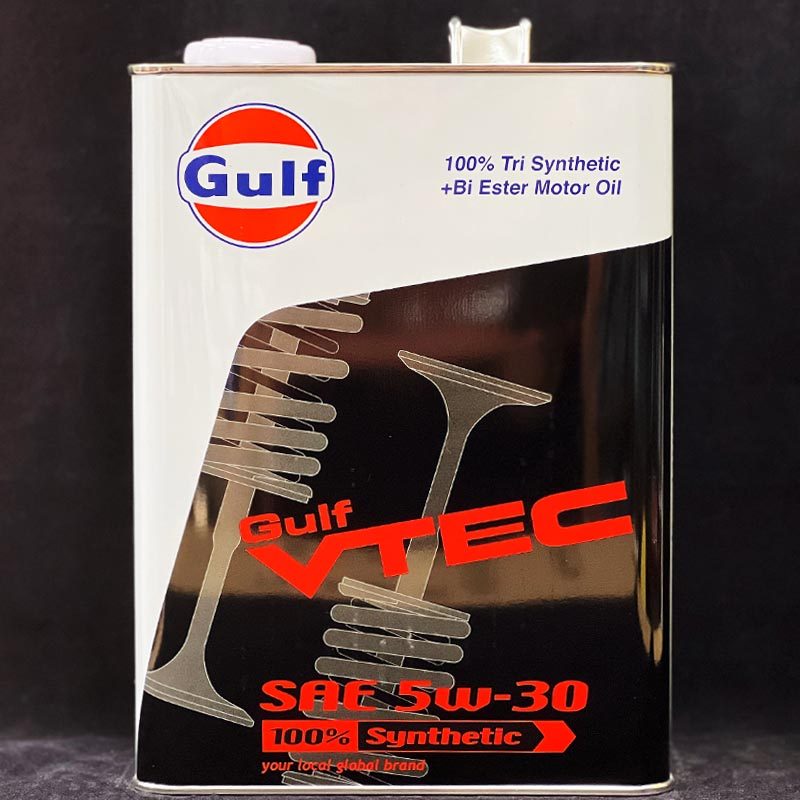 日版gulf海湾高性能vtec 5w-30全合成机油5w30日本进口4l铁罐装