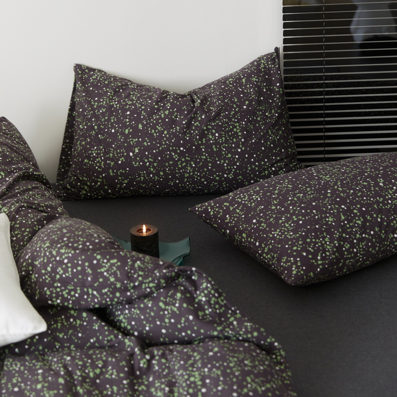 洒落银河的星星软糯针织棉四件套 全棉纯棉床单床笠床上4件套简约