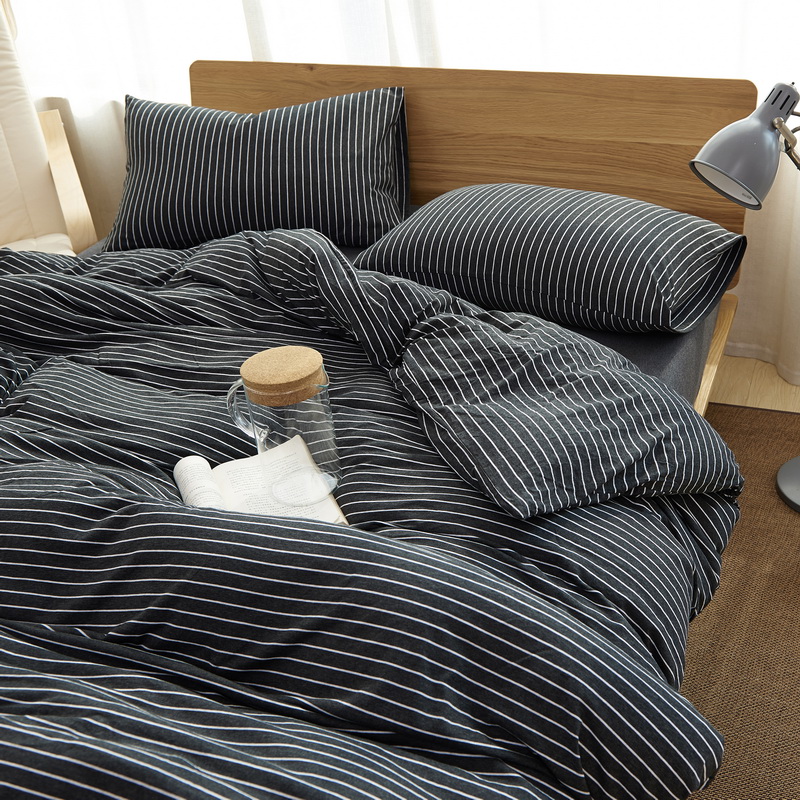 弥生日式针织棉全棉柔软微弹条纹