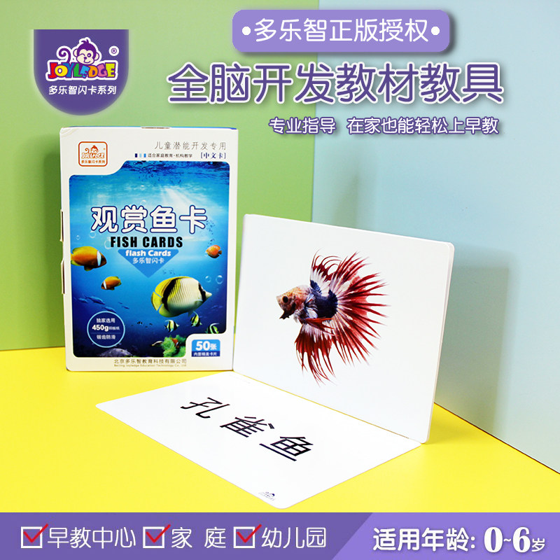 观赏鱼闪卡幼儿园教具全脑开发