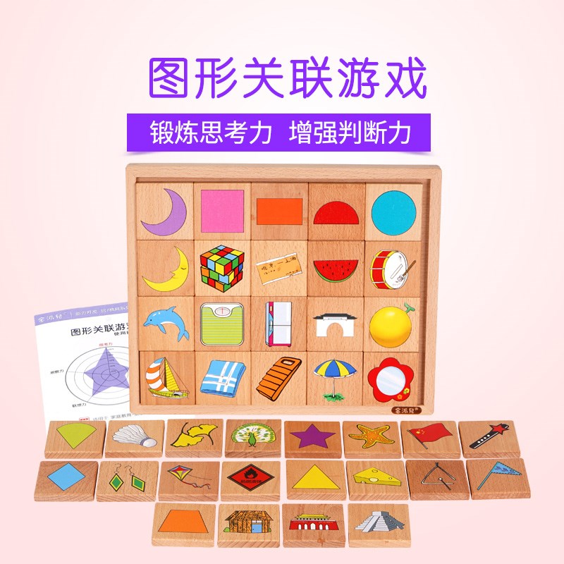金派儿 0609【关联游戏—图形组合】3-8岁思考力创造联想全脑教具