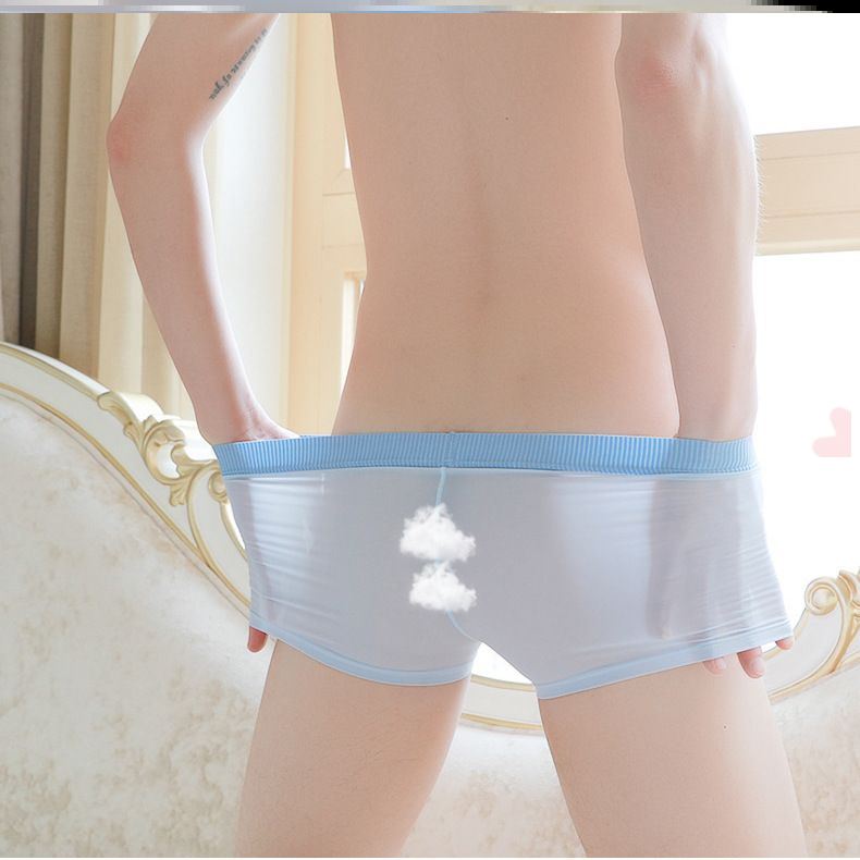 男士内裤趣味裸感风开档系列凉感棉质中腰锁精青少年加肥速干超薄