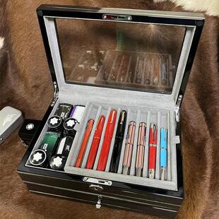 钢琴漆黑白树根木纹笔盒手表盒表箱手表收纳箱钢笔首饰盒饰品珠宝