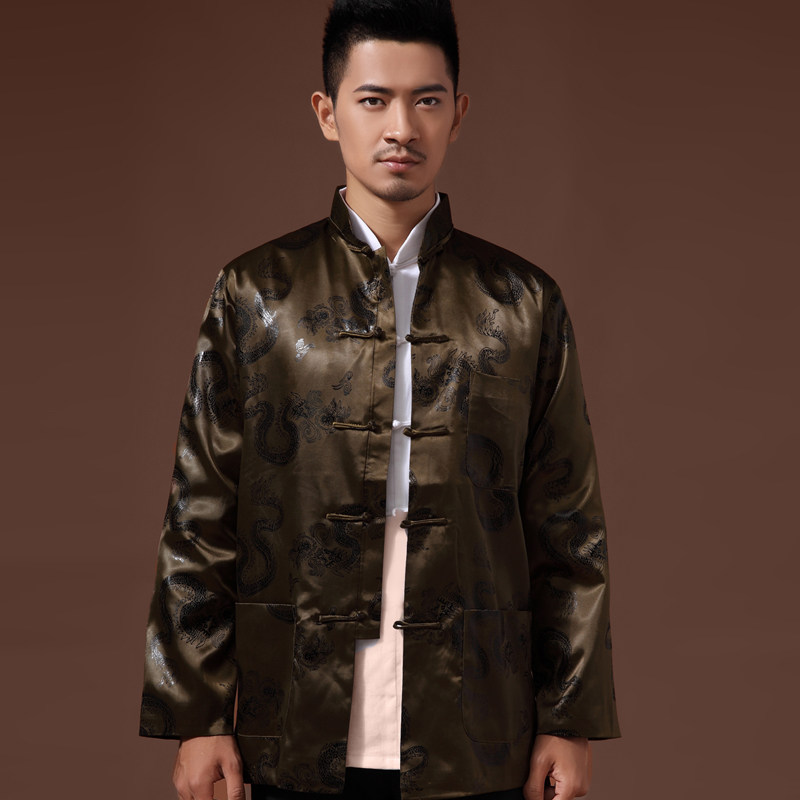 唐装男中老年人秋冬装中式休闲服饰复古长袖外套大码立领盘扣上衣|ruв категории Мужская одежда, национальная одежда - от Buy2taobao.com для оказания профессиональной услуги покупки агента Taobao