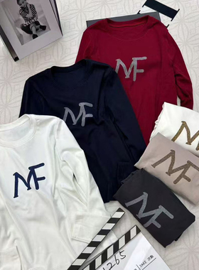 正品菲玛掂251265纯棉T恤2025秋季正品时尚宽松圆领长袖女上衣