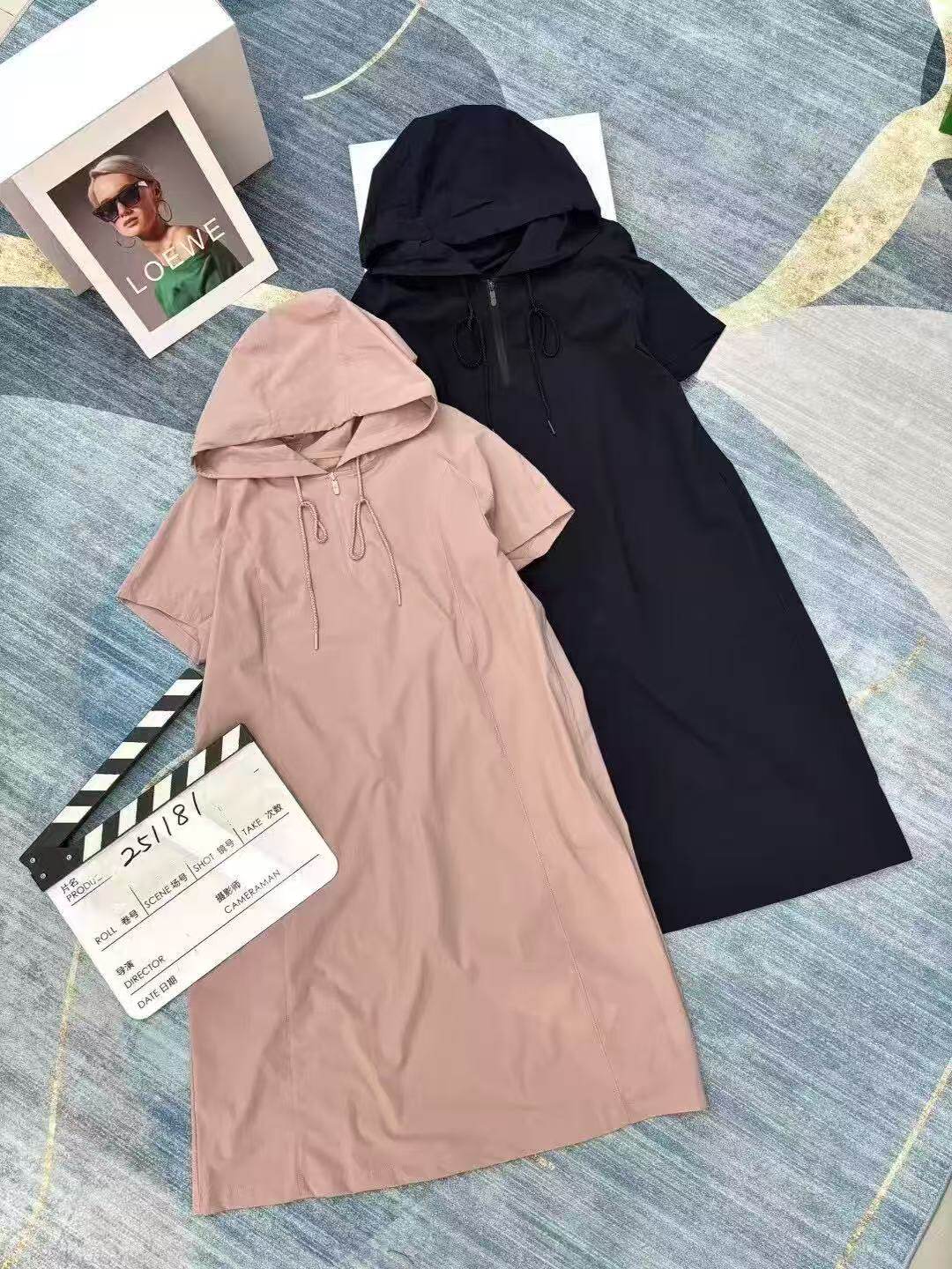 特价清仓菲玛掂251181夏季新款休闲连帽速干显瘦中长款连衣裙女裙